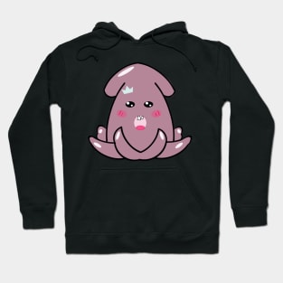 kawaii purple baby squid Hoodie